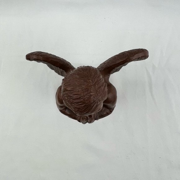 Pam Talley Joyeux Praying Angel Figurine Vintage Carved Wood 1990 Signed - Picture 9 of 10